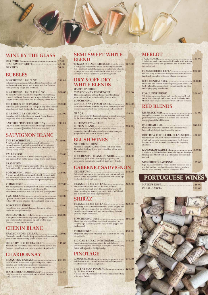 Cescos Wine List
